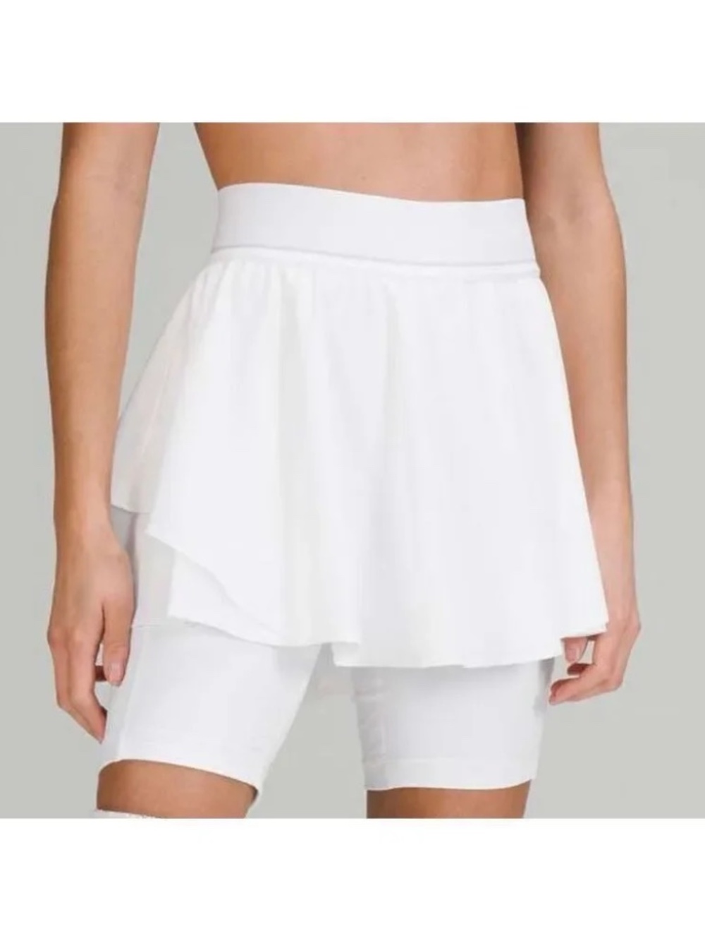 new Lululemon Court Rival HR Skirt White Tennis High Rise 9" Liner Size 8